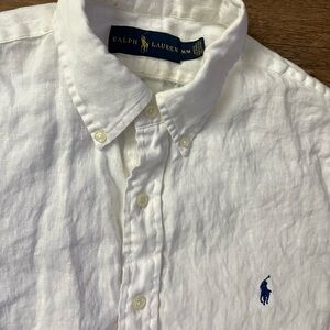 RALPH LAUREN POLO Men's Short Sleeve Oxford linen button up Shirt